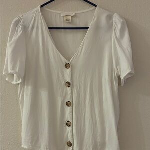 URBAN Romantics White Button-Down Shirt